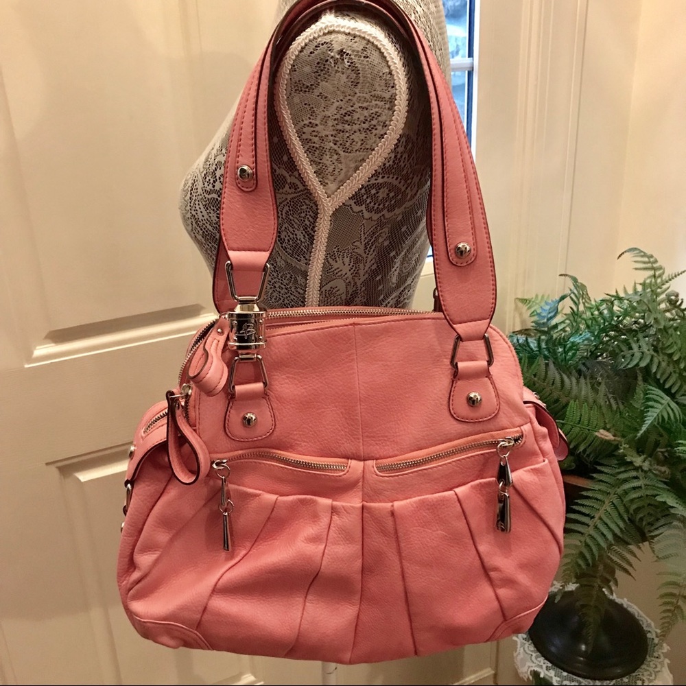 B. Makowsky Dusty Rose Leather Shoulder Bag - Picture 6 of 16